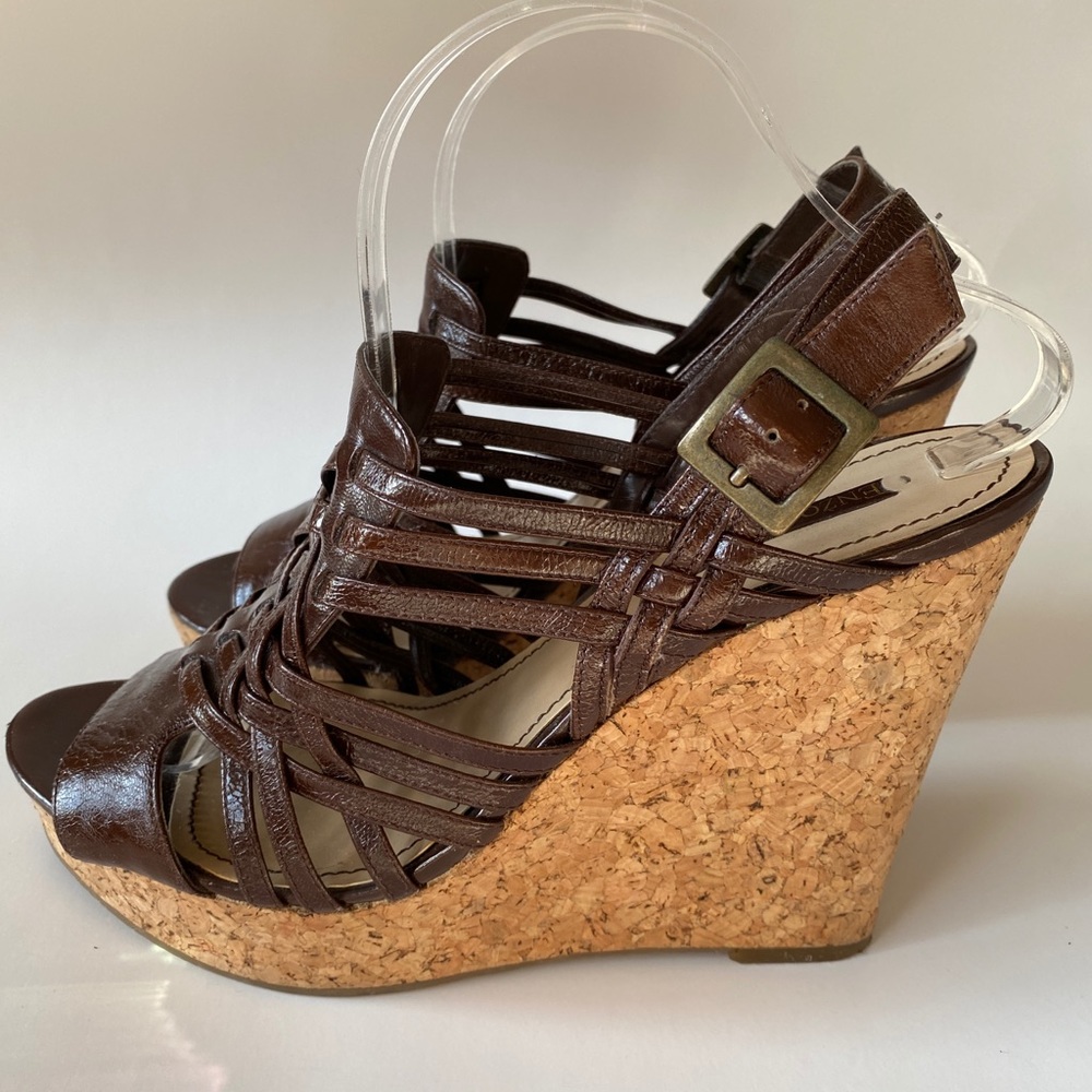 Enzo Angiolini leather strap wedges
